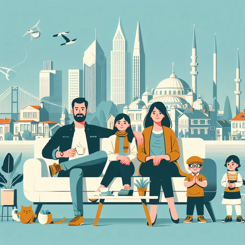 A Family in Istanbul Illustration